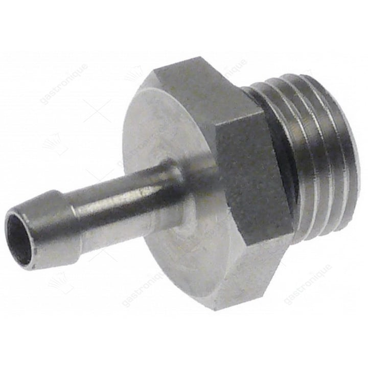 slangaansluiting draad 1/4" met o-ring slang ø 5mm RVS vpe 1stuk