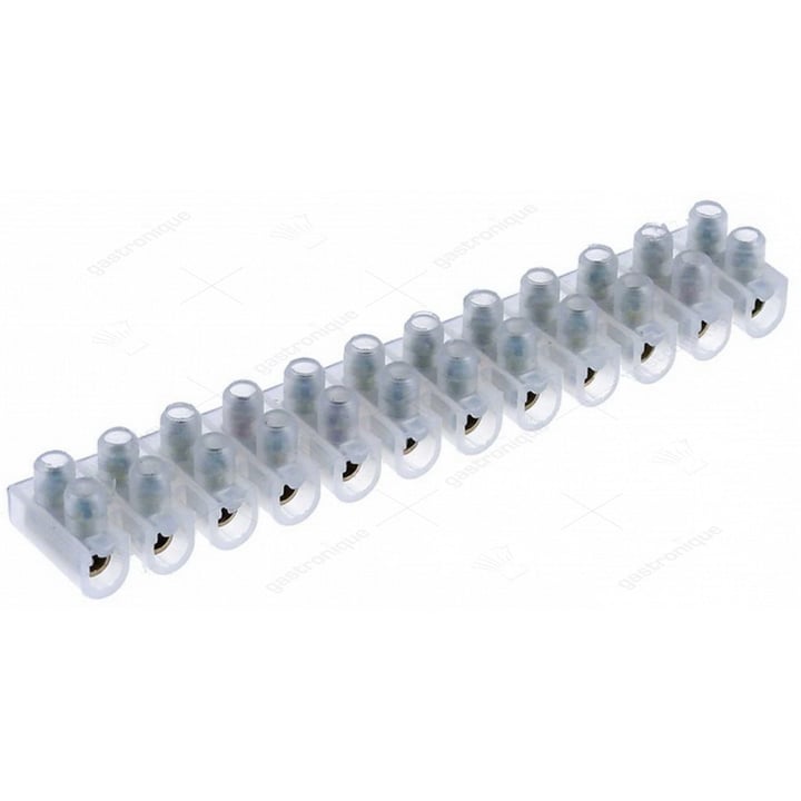 kroonsteen 12-polig doorsnede 4mm² max. 32A max. spanning 750V temp. bestendigheid 150°C