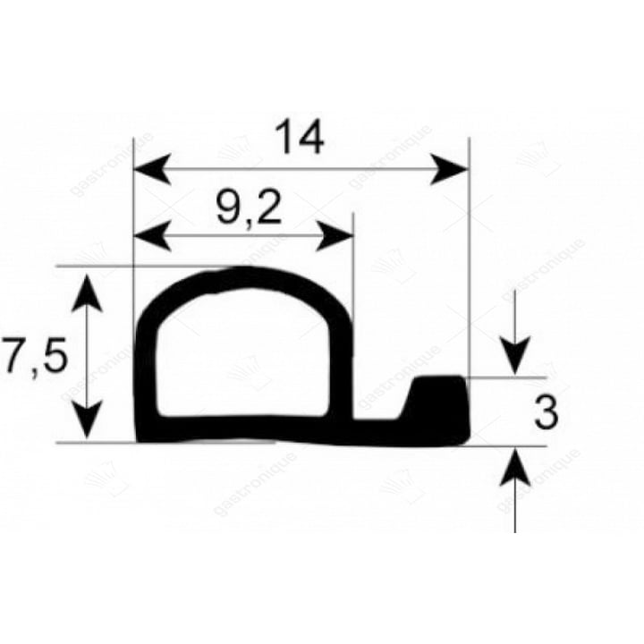 deurrubber voor oven PER METER