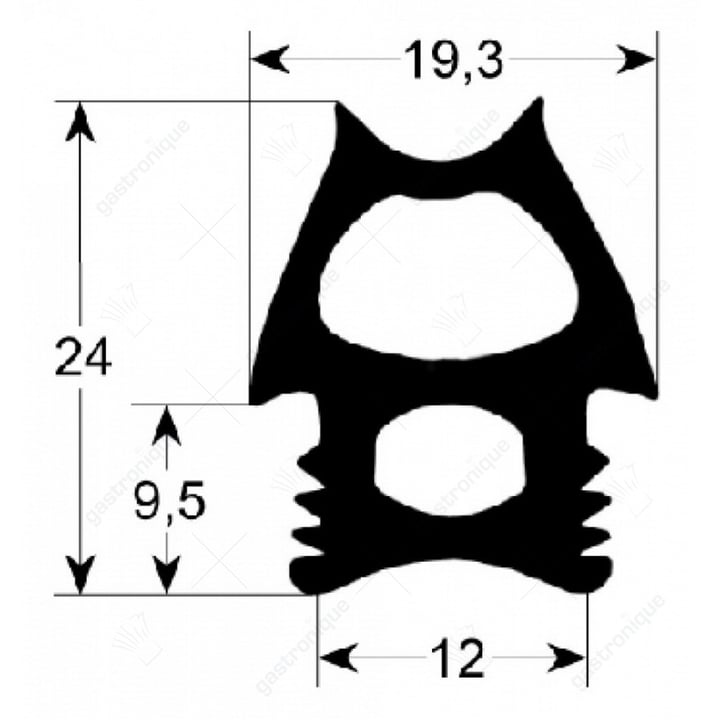 deurrubber voor oven 855x685 mm