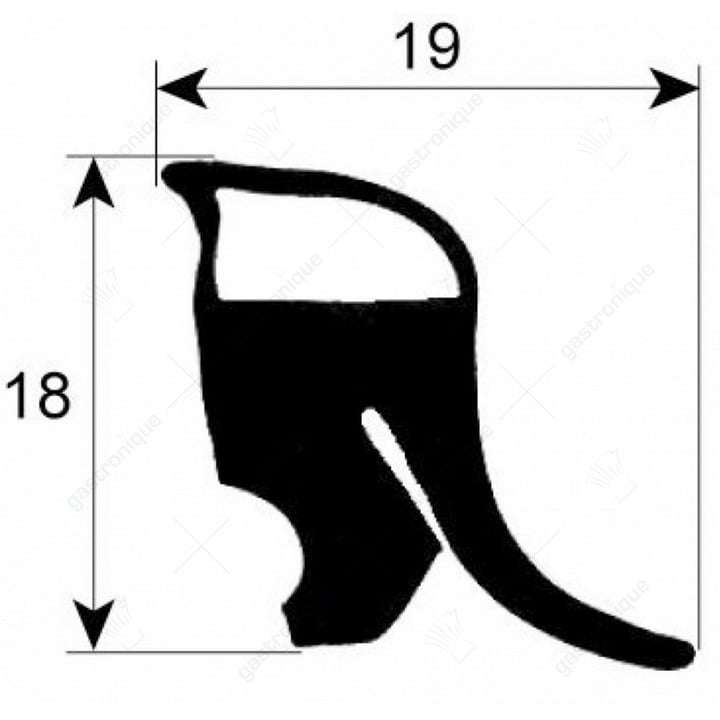 Türgummi-Profil 2921 L 1600mm VPE 1