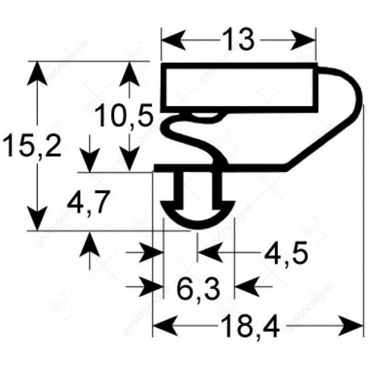 indruk deurrubber 592x537 mm