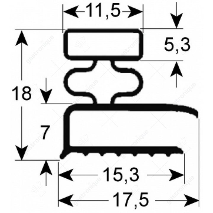 koeldeurrubber profiel 9031 B 423mm L 520mm buitenmaat