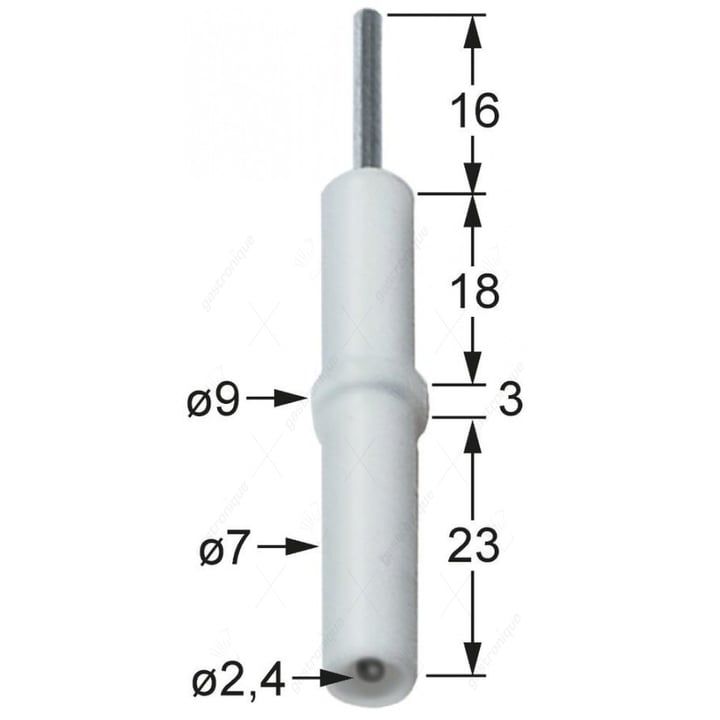 bougie d'allumage ronde ø 7x44 mm