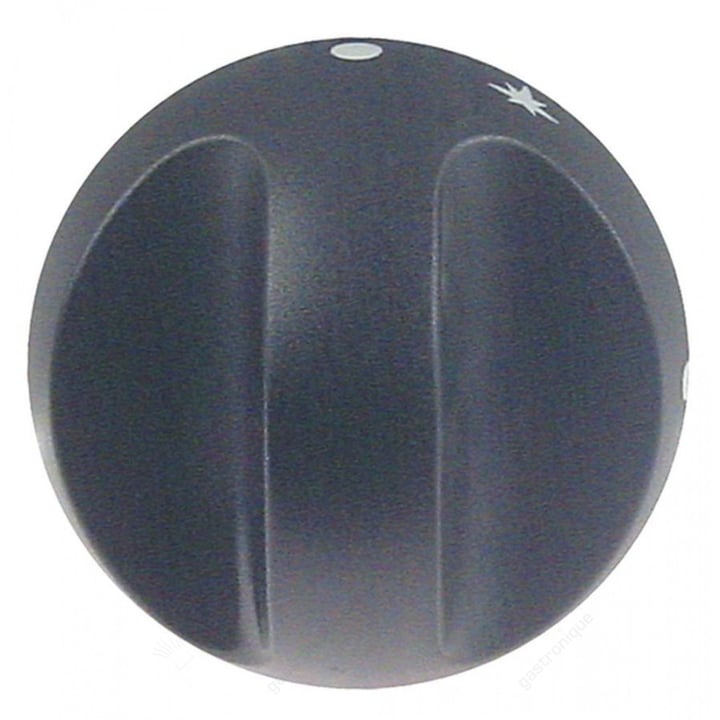 Knopf Gasventil PEL22/23 ø 70mm Achse ø 10x8mm Abflachung unten schwarz