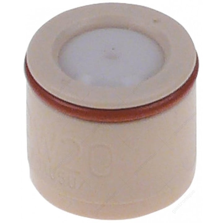 beluchtingsventiel voor heteluchtoven boring ø 2mm L 18mm kunststof ø 20mm