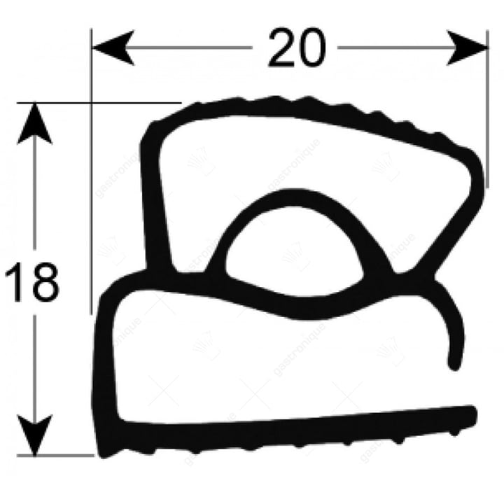 Kühlzellen-Türgummi-Profil 9211 L 6000mm grau