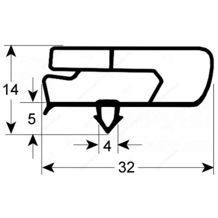 Kühl Tür Gummi Profil 9797 B 445mm L 246mm Steigungsmaß