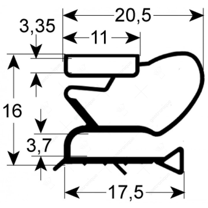 TÜRSCHWELLEN GUMMI 2007 - LÄNGE 2000 mm