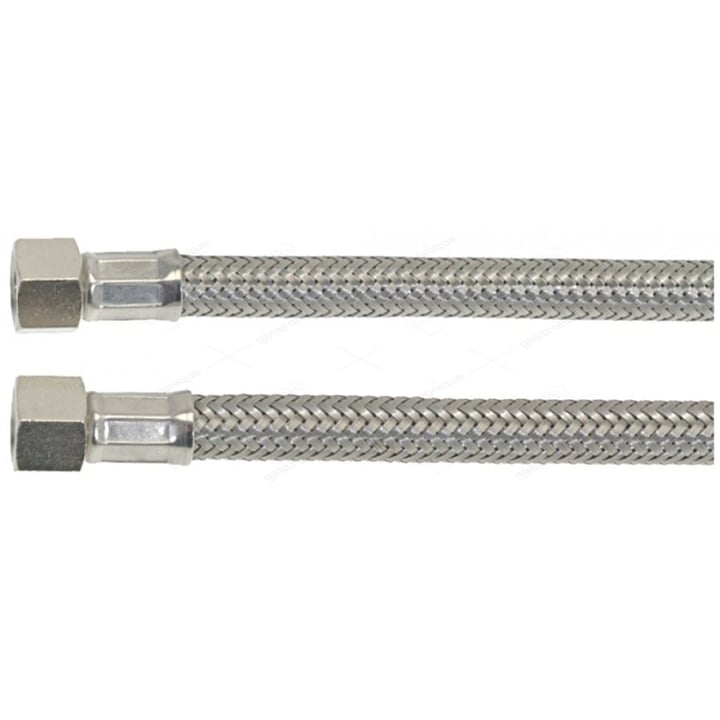 Flexibeleslang RVS-omvlochten recht-recht DN6 L 500mm aansluitingen 1/4" conisch afdichtend