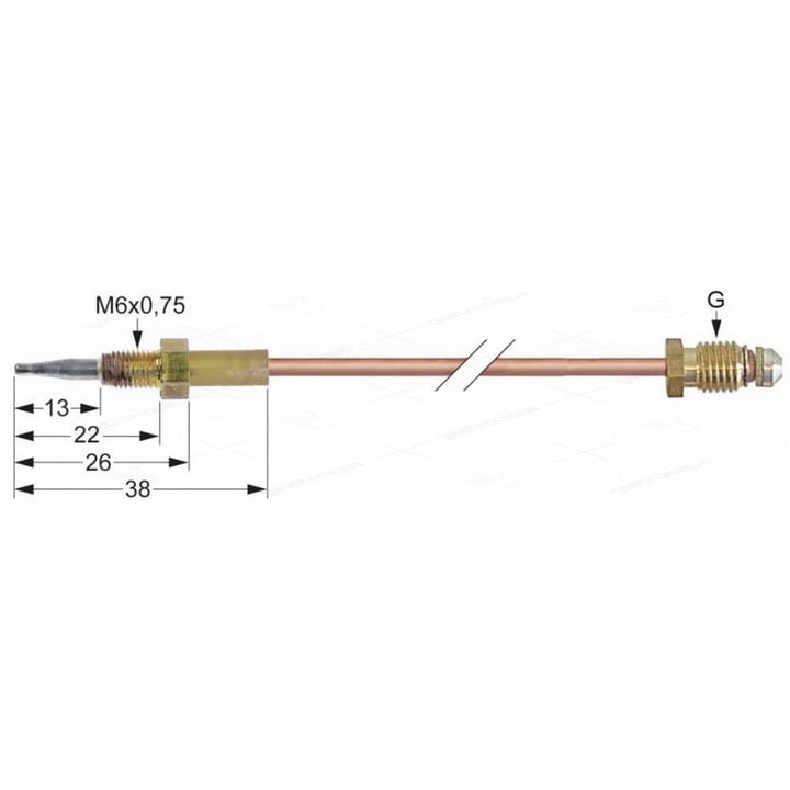 thermocouple m9x1 60 cm coupl. m6x0,75