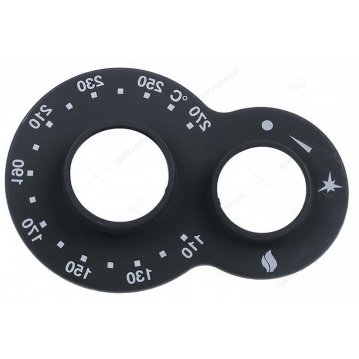 schwarze Symbolplatte für Knopf 110-270°c