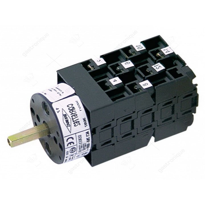 draaischakelaar 4 drukkend-0-1-drukkend contactset 8 type CS0077762 600V 16A as ø 5x5mm