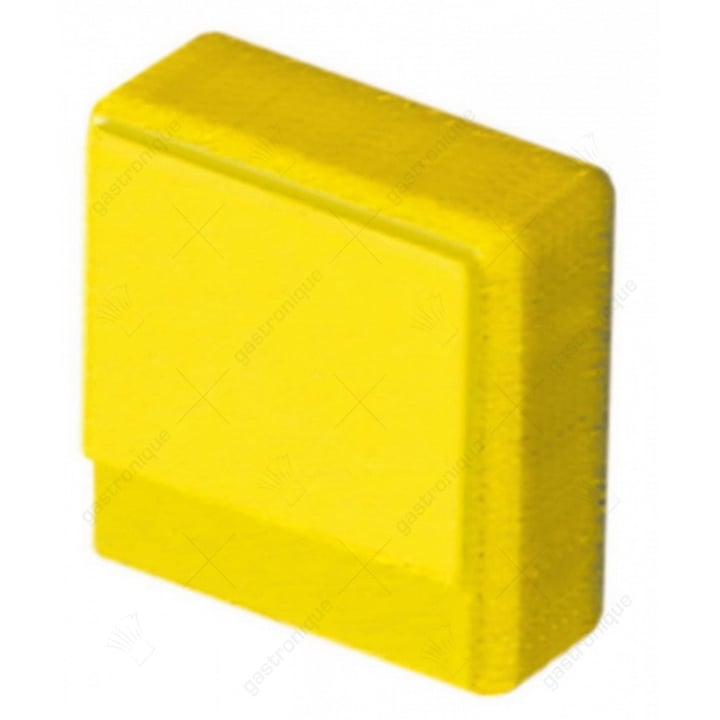 vierkante drukknop geel 23x23 mm