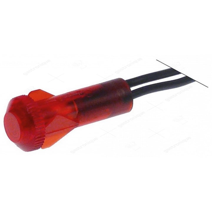 signaallamp ø 10mm 250V rood kabellengte 250mm fitting steekbaar