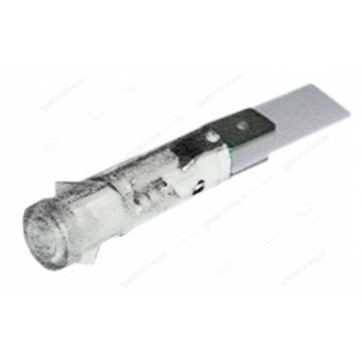 signaallamp ø 9mm 230V transparant aansluiting vlaksteker 6,3mm