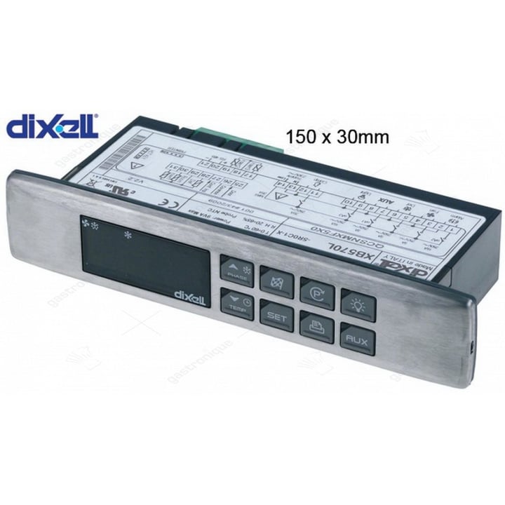 elektronische regelaar DIXELL XB570L-5R0C1-X inbouwmaat 150x30mm inbouwdiepte 65,5mm 230V
