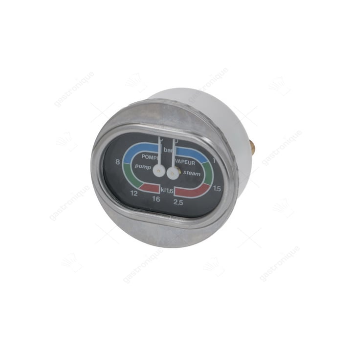 manometer ø 63mm drukbereik 0-2,5 / 0-16bar aansluiting keerzijde draad 1/8" pijp