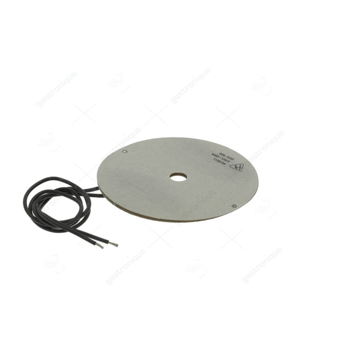 verwarmingselement 60W 230V ø 100mm aansluiting vlaksteker 6,3mm kabellengte 350mm