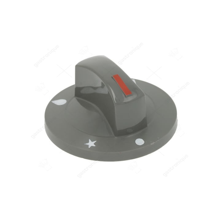Knopf Gasventil mit Zündflamme ø 71mm Achse ø 10x8mm Fase rechts schwarz