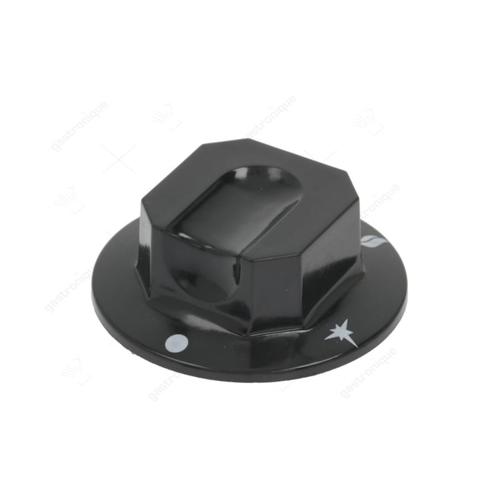 zwarte knop ø 70 mm bedrukt