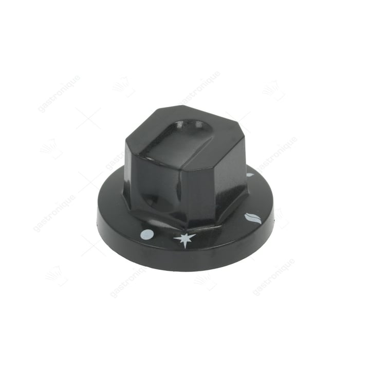 zwarte knop ø 70 mm bedrukt