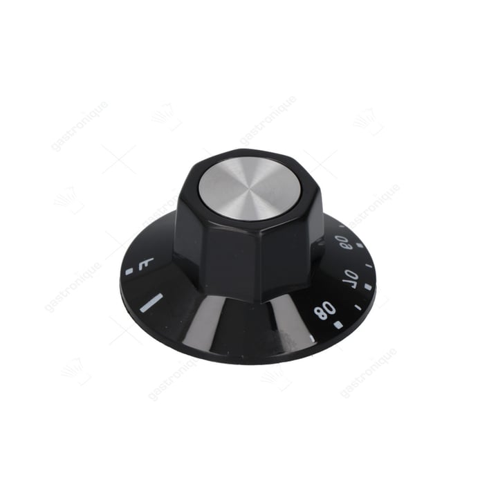 zwarte knop ø 50 mm 30-85°c