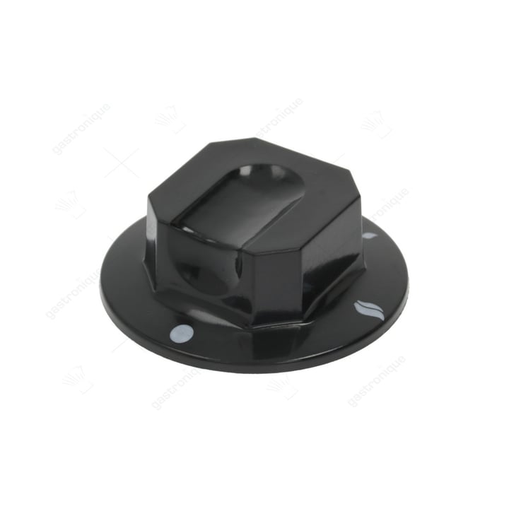 zwarte knop ø 70 mm bedrukt