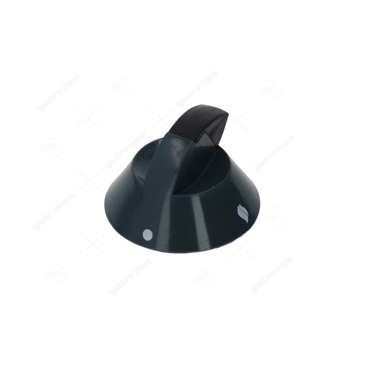 schwarzer Knopf ø 70 mm bedruckt