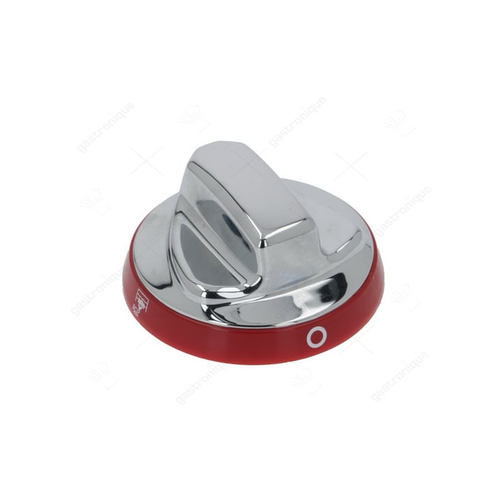 zilveren knop-rood ø 72 mm
