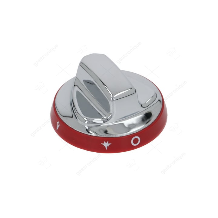 zilveren knop-rood ø 72 mm