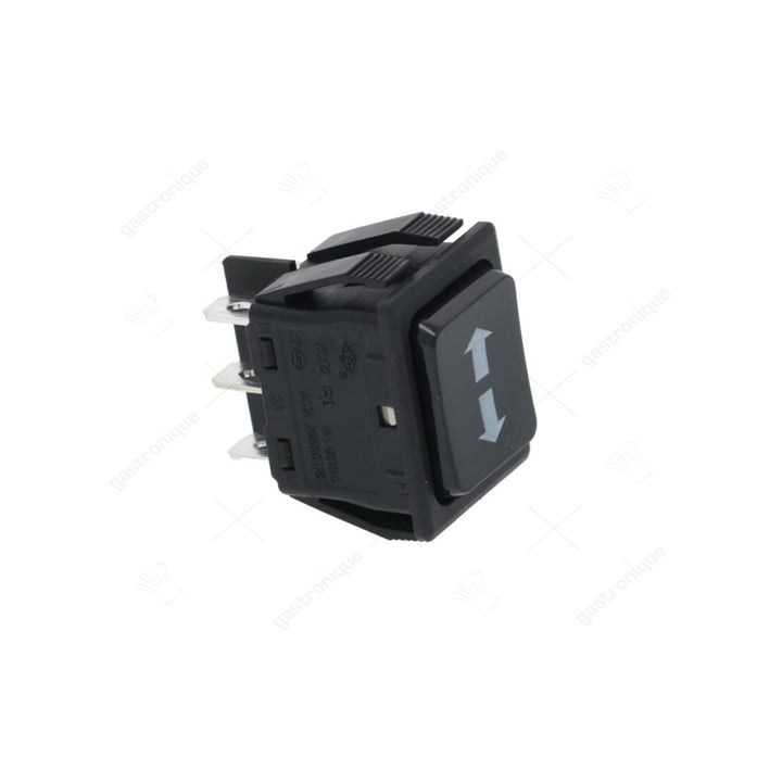 Druckschalter Einbaumaß 30x22mm schwarz 2CO 230V Anschluss Flachstecker 6,3mm Einbaumaß 30x22mm