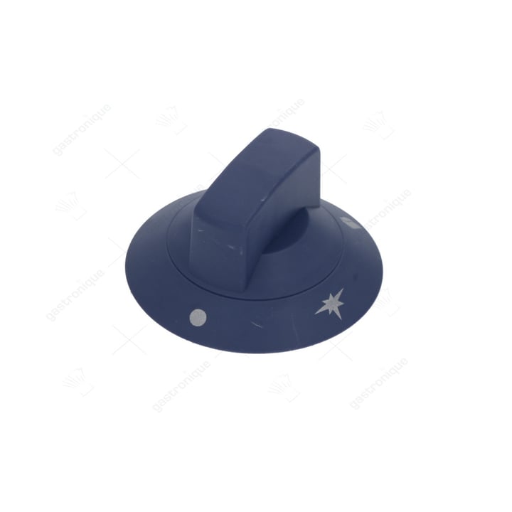 blauer Knopf ø 60 mm bedruckt