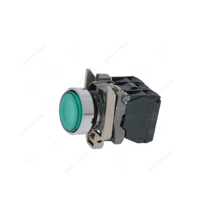 flush push-button green complete 3a 240v