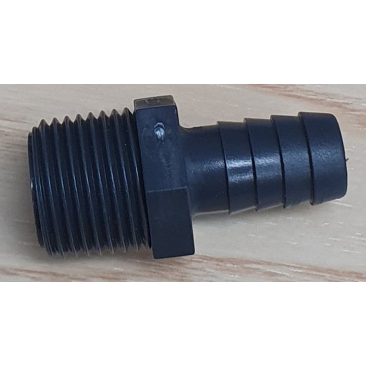 slangaansluiting kunststof recht draad 1/2" slang ø 12mm vpe 1stuk