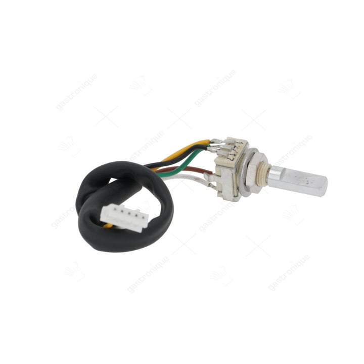 Potentiometer für Heißluftofen Kabellänge 125mm Achse 6x4,6mm Achse L 16mm