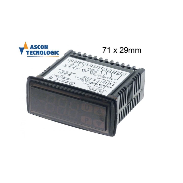 elektronische regelaar TECNOLOGIC ASCON type Y39SE inbouwmaat 71x29mm 100-240V spanning AC NTC/PTC