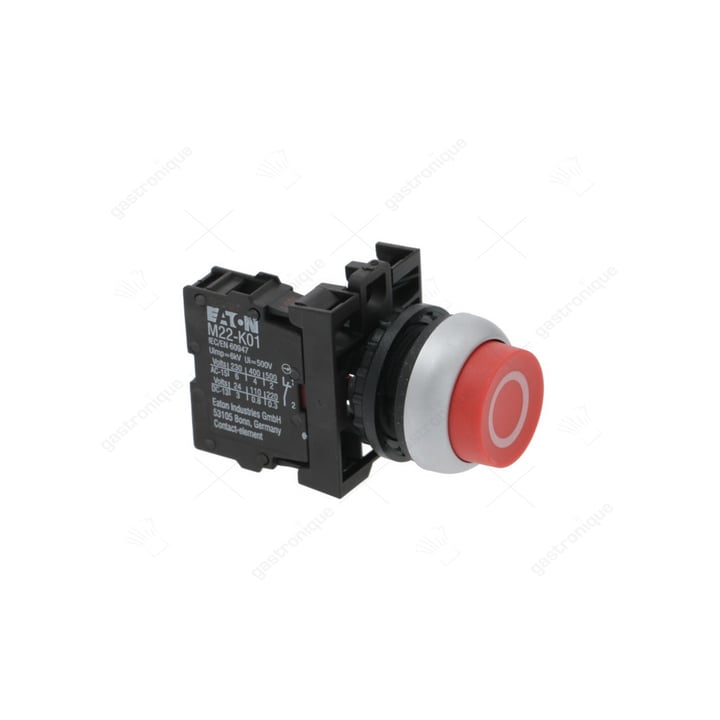 PROTRUD. PUSH-BUTTON MATT RED SYMBOL O