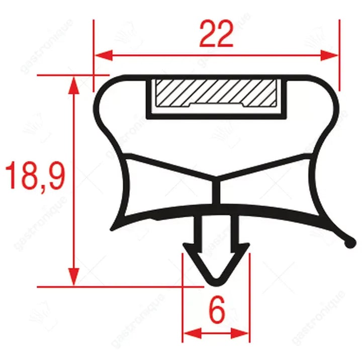 deurrubber 370X185 MM