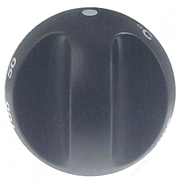 knop thermostaat t.max. 300°C 50-300°C ø 55mm as ø 6x4,6mm afvlakking boven zwart