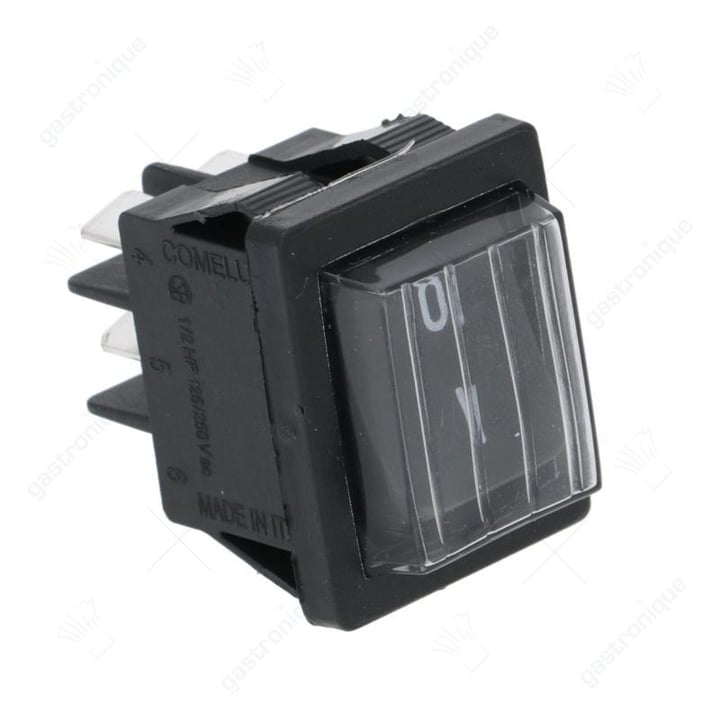 Schakelaar zwart I-O inbouw 30x22 mm