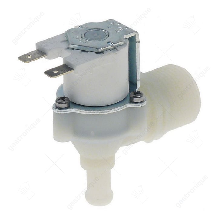 vanne électromagnétique simple angulaire 230VAC entrée 3/4" sortie 10mm entrée 10-12l/min DN10 RPE