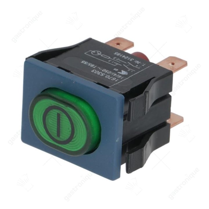 schakelaar 2 polig groen 250v 16a