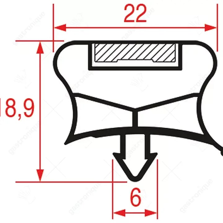 deurrubber 372x185 MM