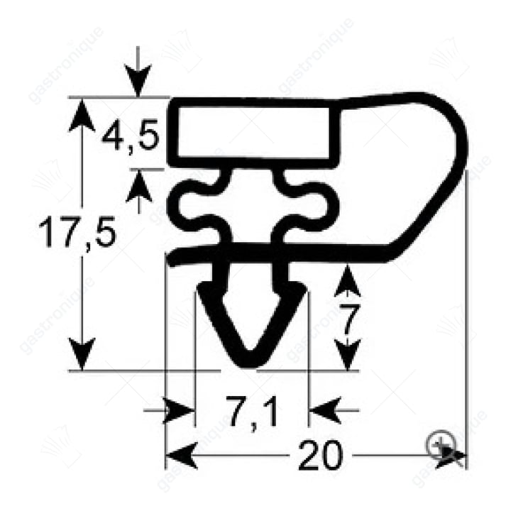 koeldeurrubber profiel 9153 B 499mm L 752mm steekmaat