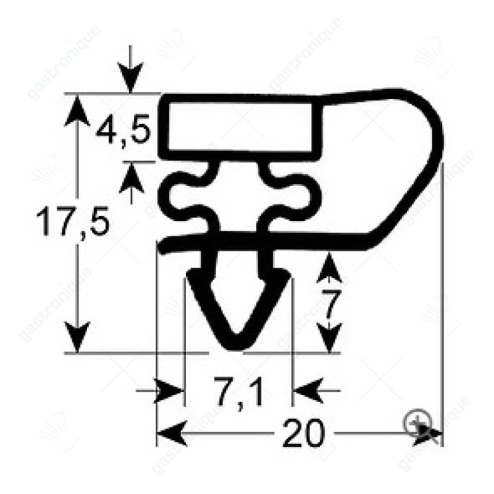 Profil de joint de porte de réfrigérateur 9153 B 310 mm L 480 mm taille de pas