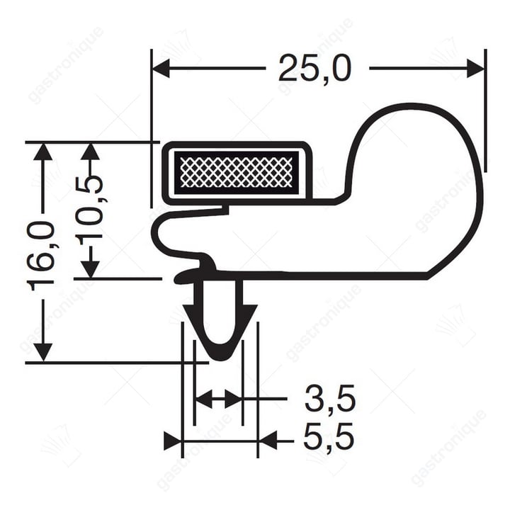 Deurrubber 1784 x 641 mm