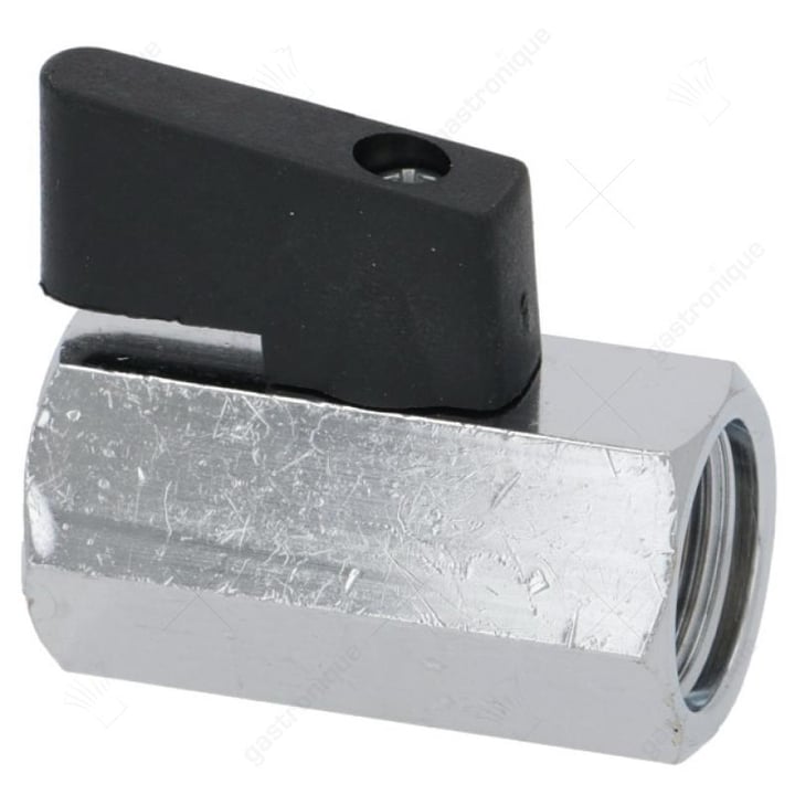 kogelkraan aansluiting 3/8" ID - 3/8" ID DN8 totale lengte 41mm messing verchroomd