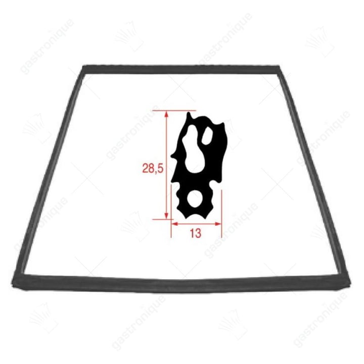 deurrubber profiel 2733 B 470mm L 760mm buiten steekmaat voor model SCC/CM 101