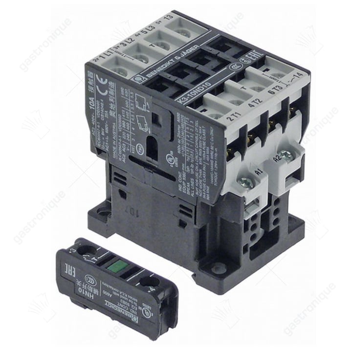 magneetschakelaar AC1 25A 230VAC (AC3/400V) 10A/4kW hoofdcontact 3NO hulpcontact 1NO